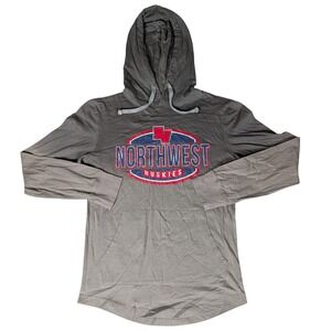 Northwest Huskies Hoodie Gray Athletic Pullover Long Sleeve Men's Size S